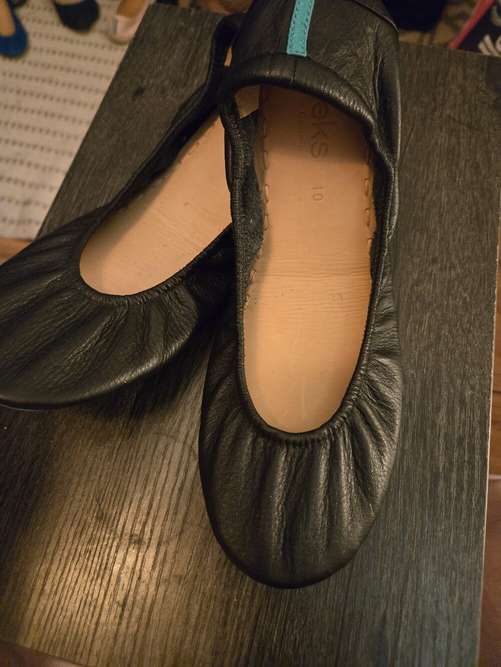 Tieks Matte Black Leather Flats- Size 10